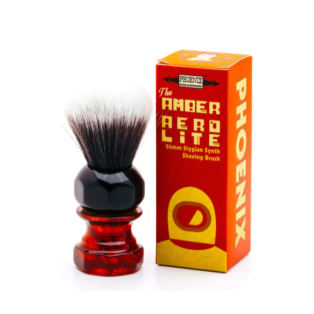 Phoenix Artisan Amber Aerolite - Rasierpinsel aus synthetischen Fasern - No More Beard