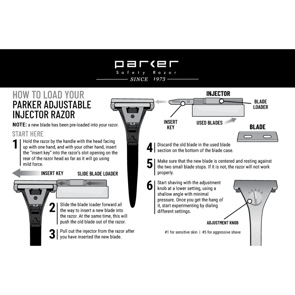 Parker Adjustable Injector Rasierer - No More Beard