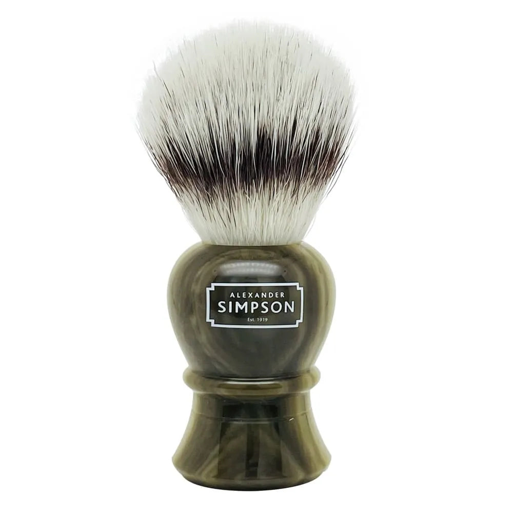 Simpson Islington Faux Horn Synthetic L Rasierpinsel aus Kunstfaser - No More Beard