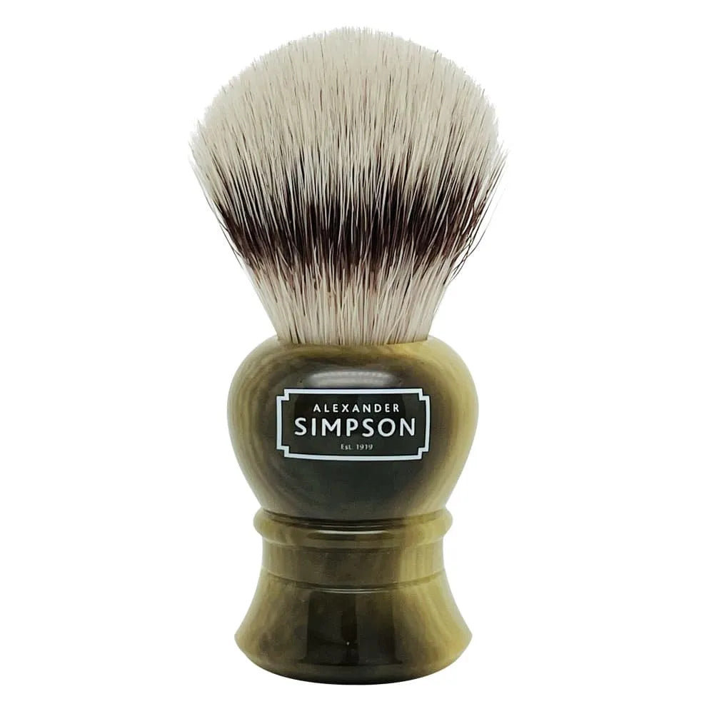 Simpson Islington Faux Horn Synthetic S Rasierpinsel aus Kunstfaser - No More Beard