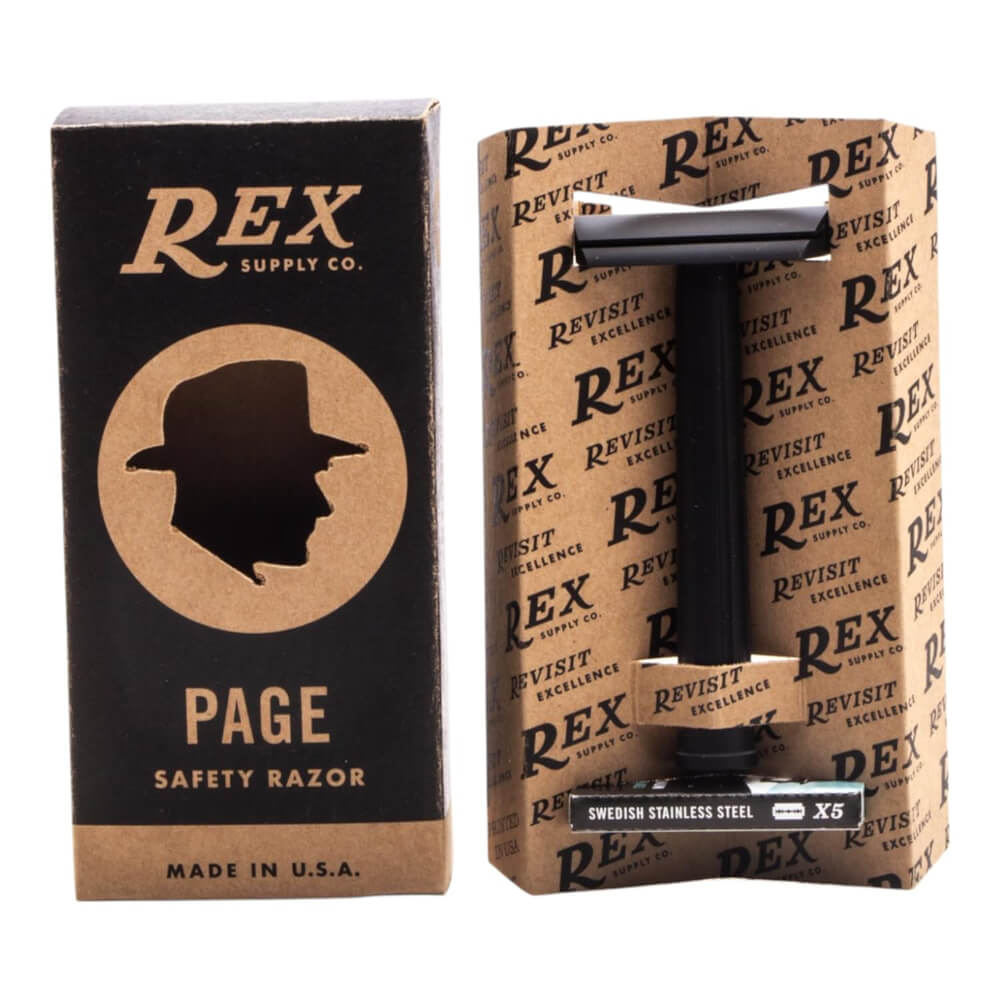 Rex Page Jet Black Aluminium Rasierhobel - No More Beard