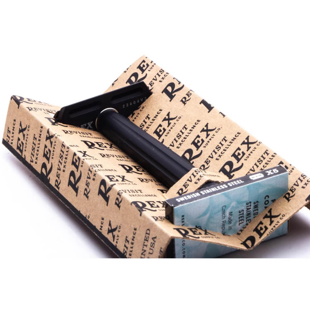 Rex Page Jet Black Aluminium Rasierhobel - No More Beard