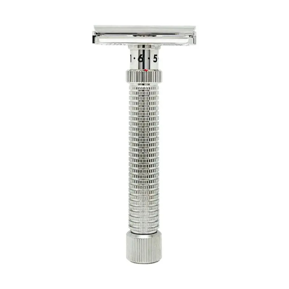 Rex Ambassador XL Deluxe Rhodium Adjustable Rasierhobel - No More Beard