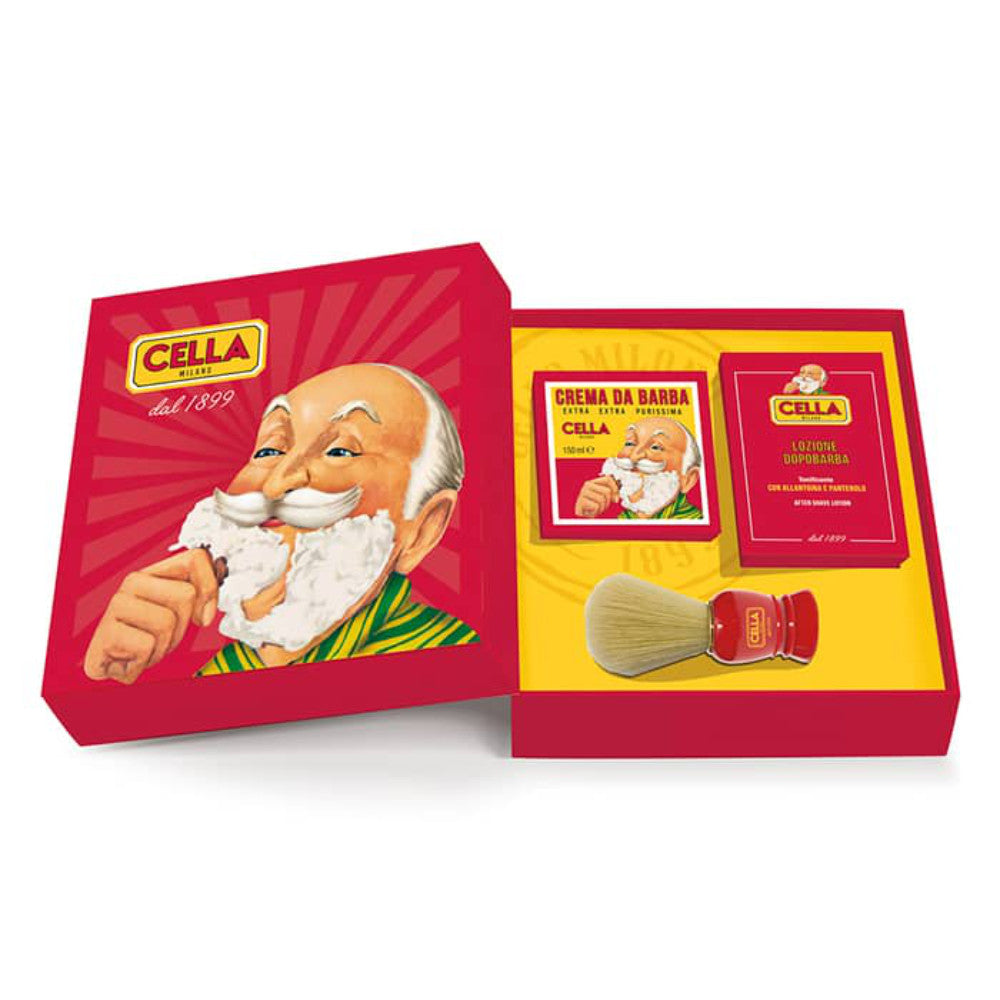 Cella Geschenkset mit Rasiercreme, After Shave & Rasierpinsel - No More Beard