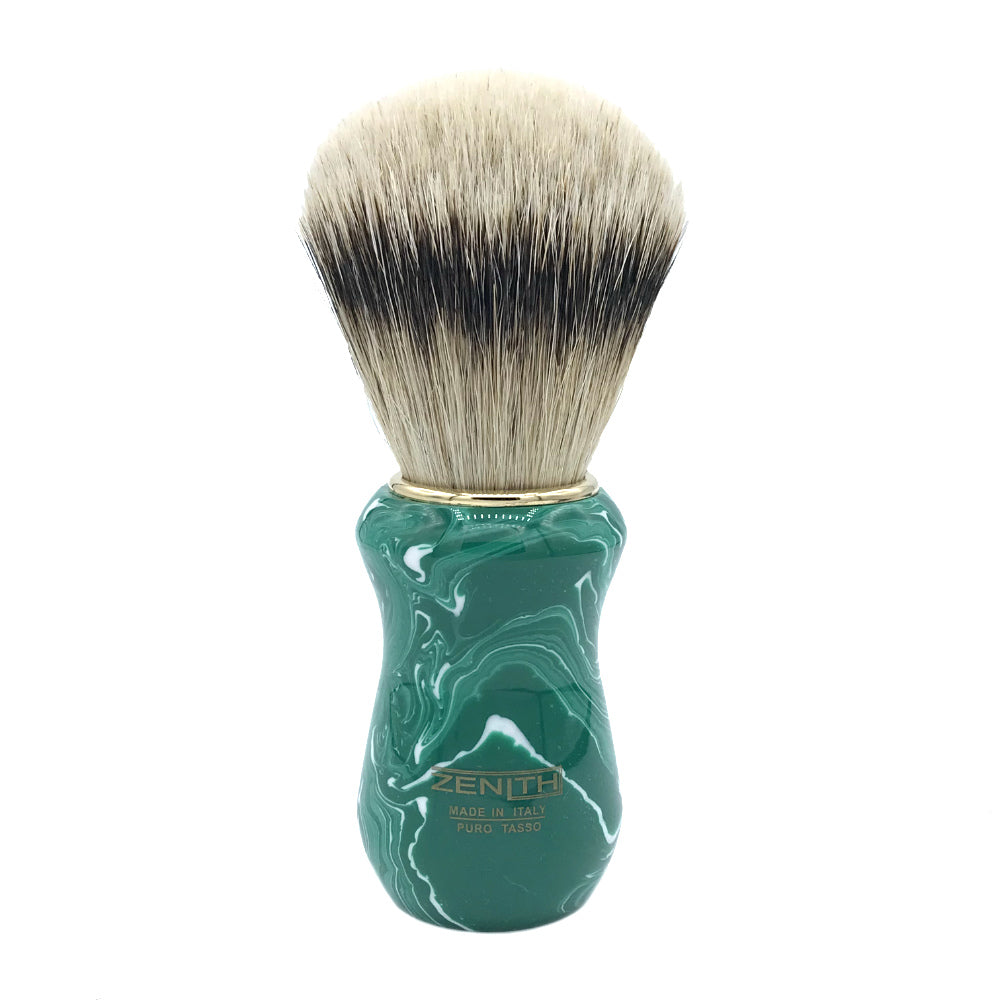 Zenith 502MALACHITE SB Rasierpinsel mit Dachshaarborsten - No More Beard