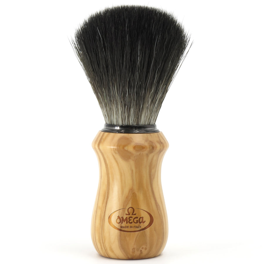 Omega Black Hi-Brush Rasierpinsel aus synthetischem Kunststoff - No More Beard