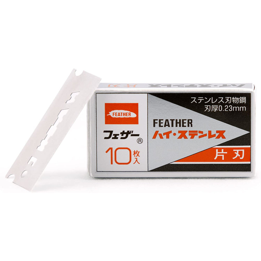 Feather Single Edge FHS-10 Hi-Stainless Rasierklingen - No More Beard