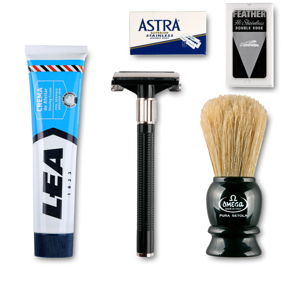 Starterkit mit Feather Rasierhobel - No More Beard